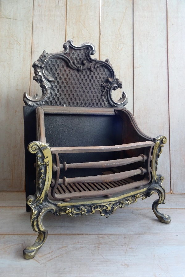 Cast Iron and Brass Georgian Revival Fire Basket (4).JPG